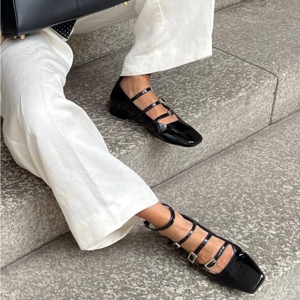 ALOHAS LUKE ONIX BLACK LEATHER BALLET FLATS EU Size 39 = US Size 8-8.5